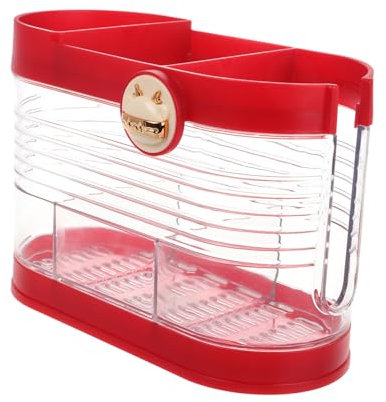 FUNNETOYU Organizer Per Utensili Scolapiatti Portaposate Scomparti Per Cucchiai e Bacchette Design Piano Colore Vintage