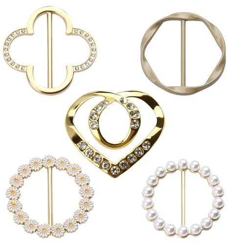 5 stycken eleganta broscher set för kvinnor kläder urringning förminskare nålar cardigan clips brudklänning dragnål klänningar stift stift