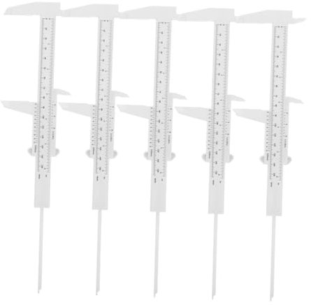 Gatuida Strumenti Di Misura a Corsoio in Plastica Resistenti Per Misurazioni Precise, Righello Multifunzione Leggero Per Studenti e Laboratorio, Scala Verniero 5 Pezzi