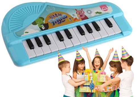 Piano Keyboard Toy, Electronic Educational Musical Toy with Lights, ABS Small Cartoon Interactive Musical Instrument for Beginners, Children, and Preschoolers, 11.5x21cm