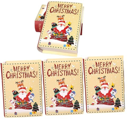 SAFIGLE 5stücke Papier Bonbonboxen für Süßigkeiten Weihnachtsgeschenkboxen Kleine Geschenkeboxen mit Deckel für Weihnachtsfeiern und Partys