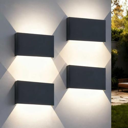 EBION LED Wall Lights 4 Pack,Up Down Indoor Outdoor Wall Lights,3000K-6500K