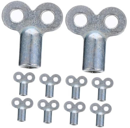 Gatuida 10pcs Zinc Alloy Radiator Air Vent Bleeding Key Socket Key for Plumbing Heater Radiator Valve Square Socket Design
