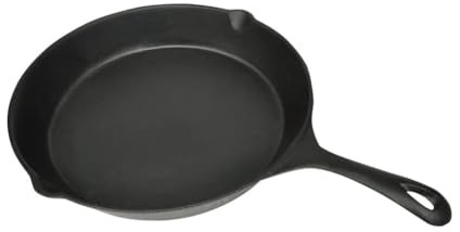 Poêle À Griller En Fonte 30 Cm, Surface Striée, Pré-Culottée, Poele Grill Fonte, Grill Viande, Compatible Tous Feux, Noir