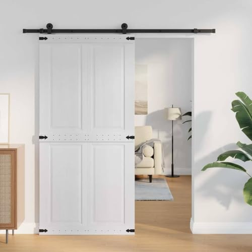 Mokuyary Tür Corona Weiß 100 x 210 cm Holzwerkstoff Zimmertür, Innentür für Wohnzimmer, Schlafzimmer, Küche