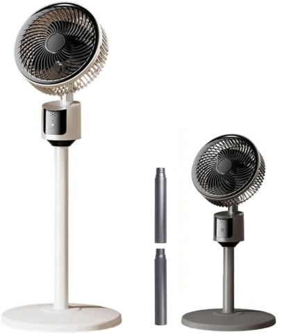 Ventilatore a piantana per camera da letto, 2026 circolatore d'aria per ambienti migliorato, flusso d'aria di 27,4 m, dispositivo di raffreddamento a motore CC silenzioso da 30 dB, base oscillante a