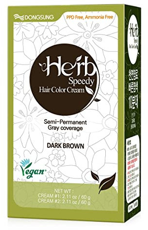 Herb Speedy PPD Free Hair Dye, Ammonia, Paraben Free, Vegan Hair Color Dark Brown Odorless, No more Eye and/or Scalp Irritations From Coloring For Sensitive Scalp