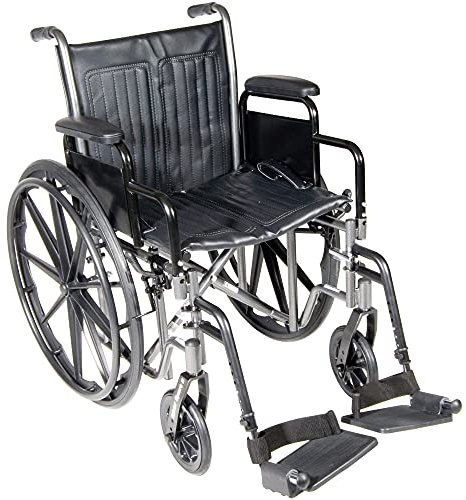 McKesson Wheelchair, Swing Away Foot Leg Rest, Desk Length Arms, 18 in Seat, 300 lbs Weight Capacity, 1 Count