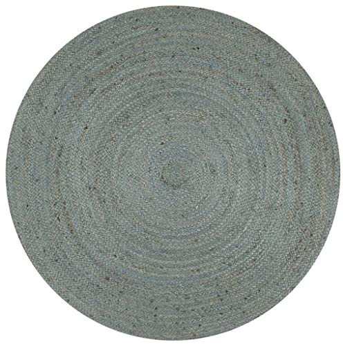 vidaXL Alfombra Redonda de Yute Tejida a Mano Tapete Alfombrilla Felpudo Moqueta Tapiz Esterilla Artesanía Diámetro 150 cm Verde Oliva