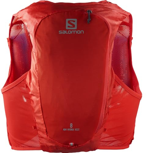 Salomon ADV Hydra Vest 8, gilet di idratazione da corsa con stabilità comfort, borracce morbide ad accesso rapido, ampia tasca per gel, spazio semplificato per l'allenamento e la gara