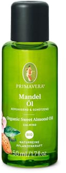 PRIMAVERA Pflegeöl Mandelöl bio 2 x 50 ml - Aromaöl, Naturkosmetik - pflegend, feuchtigkeitsspendend, beruhigend - vegan