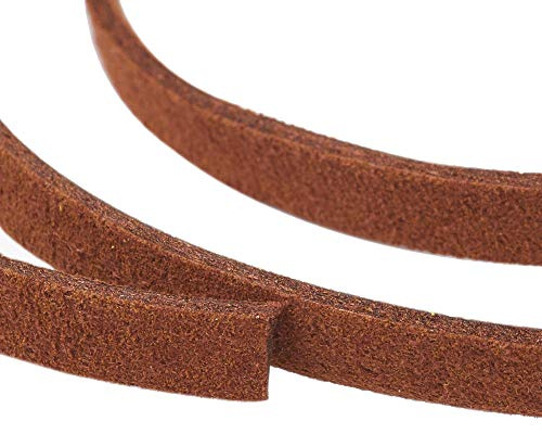 Perlin Faux Wildleder Schnur Braun 4 mm 5 m Rolle für DIY Schmuckherstellung Armband Halskette Perlenschnur flaches Veloursband zum Basteln und Flechten