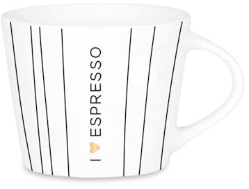 Grafik Werkstatt Espresso-Tasse mit Echtgold | Porzellan Tasse | 50 ml | I love espresso, Weiß