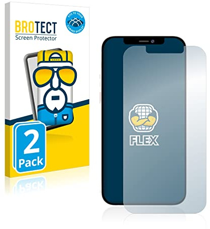 BROTECT 2 Stück Full-Cover Schutzfolie für Apple iPhone 12 Pro Max Full-Screen Displayschutz-Folie [3D Curved, Anti-Fingerprint, Kristall-Klar]