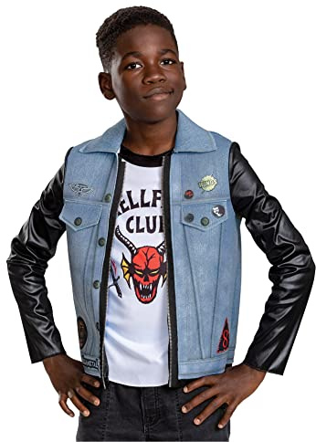 Eddie Costume for Kids, Official Stranger Things Costume Jacket Top, Child Size Extra Large (14-16)