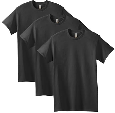 Gildan Mens Heavy Cotton T-Shirt, Style G5000, Multipack T Shirt, Black (3-Pack), 3X-Large US