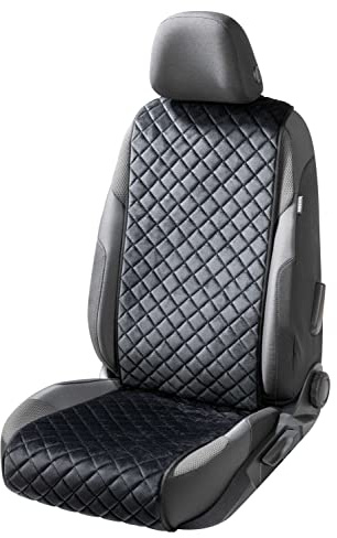 WALSER Premium Sitzauflage Auto Luxor aus edel abgestepptem Velours-Material, 1 Sitzschoner Auto für Sitzfläche und Lehne (ISOFIX-kompatibel), Universelle PKW Sitzauflage für Vordersitze PKW Sitzbezug