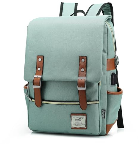 HASAGEI Mochila Unisex de Lona Mochila del Ordenador Portátil Escolar Vuelta al Cole