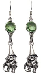 Gnome earrings, birthstone jewellery, personalised gifts, garden gnome jewellery, gift for gardener