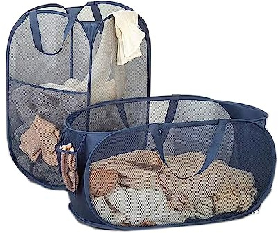 Cestino per bucato pop up, cesto per bucato a rete pieghevole, per riporre vestiti e articoli vari