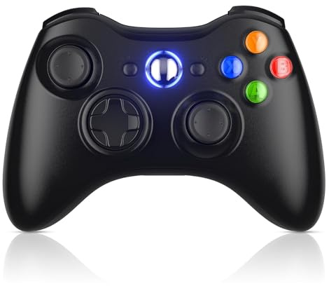 Bonacell - Mando inalámbrico para Xbox 360 PC Controller con adaptador receptor USB de 2,4 GHz Gamepad de doble vibración mejorado para Xbox 360 y Microsoft PC Windows 7/8/10/11