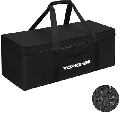 Yorkenbe Camping Tent Bag, 28x11 Inch Tent Storage Replacement, 1680D Heavy Duty Waterproof Zipper Travel Duffel Sports Equipment Bag, with Large Mouth and Padded Handles (1)