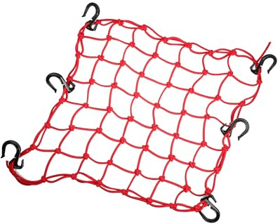 Motoforti Universal Motorcycle Luggage Cargo Net Bag, 40x40cm, Red