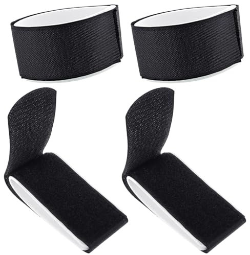 MSPEBEC 4er-Pack Ski-Klettband Skibindungen verstellbare Knoten-Skigurte Skigurte mit Schutzpolstern Skizubehör, für Skifahren, Alpin-Ski, Wintersport