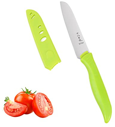 SHI BA ZI ZUO Paring Knife with Knife Cover, Stainless Steel Fruit Knife Ultra Sharp Kitchen Knives with PP Handle