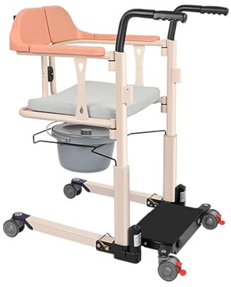 Sollevatore Disabili Elettrico Alza dal Letto, Sedia a Rotelle con WC Portatile con Altezza del Sedile Regolabile for la Casa e L'auto for Anziani e Disabili