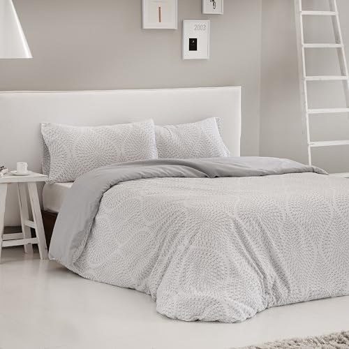 COTTON ARTean Funda Nórdica Cama de 150 Algodón - Poliéster SAJA Gris