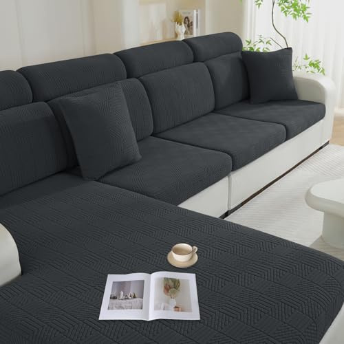 Ystyle Sofa Sitzkissenbezug Stretch, Universal Sofakissen Bezug, Kissenbezüge rutschfest, Sofa Überzug, Sofasitzbezug Schonbezug Ersatz für Einzelne Kissen (1 Sitzer*2, Grau)