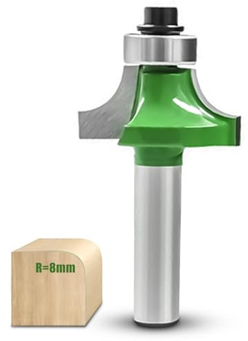 NICAVKIT Fresa Rotonda 8 mm Con Cuscinetto a Sfera - Fresa in Metallo Duro per Lavorazione del Legno - Fusto 8 mm