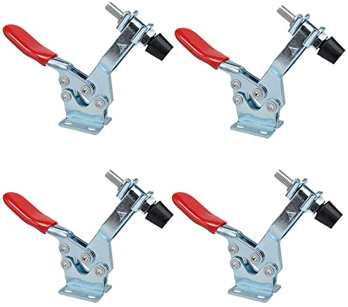 E-TING 4PCS 225D Quick-Release Horizontal Toggle Clamp 500 lb Holding Capacity with Rubber Pressure Tip
