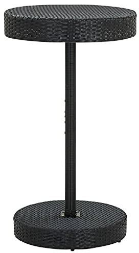 Sufrk Gartentisch Terrassentisch Wetterfest Lounge Tisch Outdoor BalkonhäNgetisch Schwarz 60,5x106 cm Poly Rattan