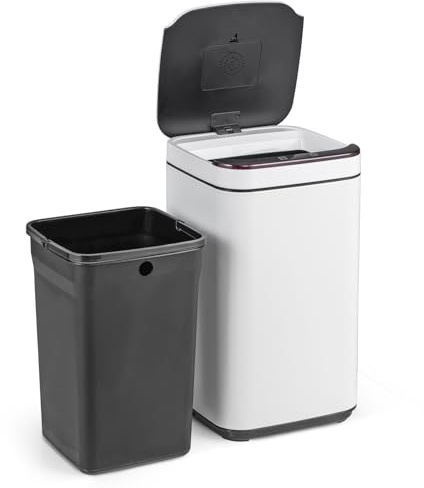 GiantexUK 13L Automatic Trash Bin, Touchless Smart Motion Sensor Kitchen Bin with Soft Closure Lid, Inner Bucket & Deodorant Box, Intelligent Compact Garbage Can for Home Office Bedroom Bathroom