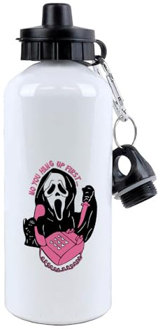Giftme No You Hang Up First, Horror, Ghostface, Ghost Mask, Halloween, Aluminium 500 ml Water Bottle sports bottle.