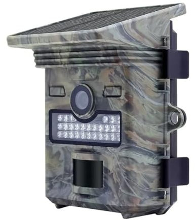 Caméra De Chasse Alimentée par Panneau Solaire 20MP 1296P, Vision Nocturne, Piège Photo Activé par Le Mouvement, Étanche IP66, Caméras De Suivi des Sentiers De La Faune -Longue durée
