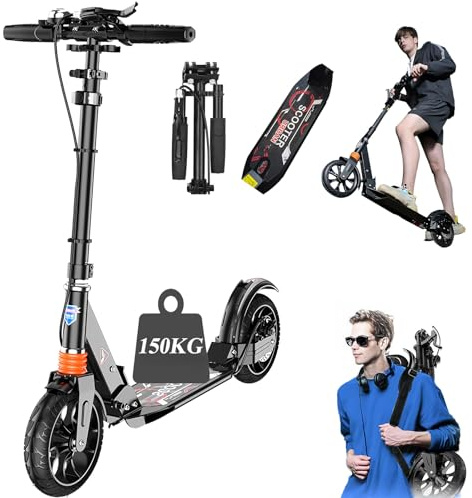 CXYTX Cityroller, Scooter, 500mm Räder,Tretroller mit Doppel Federung, Scooter klappbar und Höhenverstellbar,Support 150kg, Roller Kickscooter für Erwachsene und Kinder,Commuter Scooter