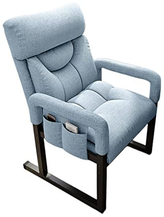 Verstellbarer moderner Liegestuhl mit weich gepolstertem Sitz für Wohnzimmer/Schlafzimmer/Heimkino, bequemer Sessel in verdicktem Blau