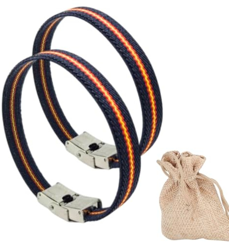 RA RETAIL AMZ Pulsera españa. Pulseras bandera españa elástica hombre/mujer (Unisex) Pulsera bandera españa con cierre. 18 centímetros. Ajustable elástica (1-2 cm). (AZUL X2 UNIDADES)