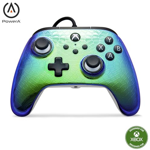 PowerA Advantage Wired Controller for Xbox Series X|S - Raptor Chrome, gamepad, wired video game controller, gaming controller, USB-C, Works with Xbox One, Officially Licensed