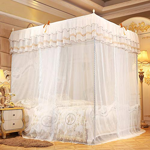 Fydun Luxury Princess Four Corner Post Bed Curtain Canopy Netting Net Bedding for Families (150 * 200 * 200)