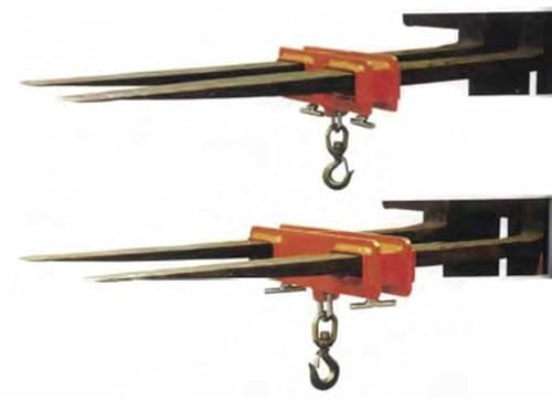 Gancio di carico per forche carrello elevatore Kg.5000 per sollevare e movimentare carichi fusti su sollevatori muletti NMK50F