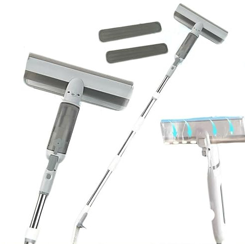 Hooha Pulitore per lavavetri, 5 in 1, regolabile, professionale, per finestre, per finestre alte, doccia/auto, lunghezza 40-149 cm, bianco