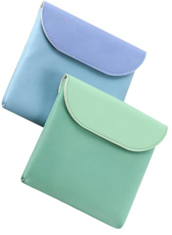 Holibanna 2pcs Portable Reusable Menstrual Pads Pouch Set with Zipper, Pu Material Small Sanitary Napkin Bag for Female, Multipurpose Delicate Period Storage Case for Travel Or Daily Use