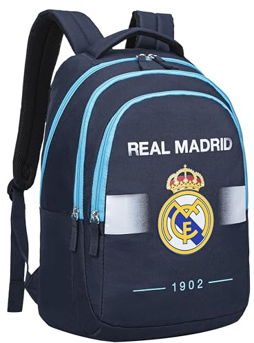 Real Madrid - Mochila escolar 3 compartimentos Real - Colección oficial