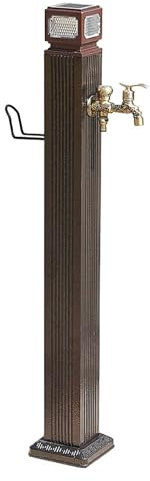 ZYZSY Fontana da Giardino in Stile Antico, Supporto per Tubo Flessibile Indipendente con Rubinetto, Rubinetto Antigelo da Esterno Fontana, per Esterno Casa Giardino(Brown)