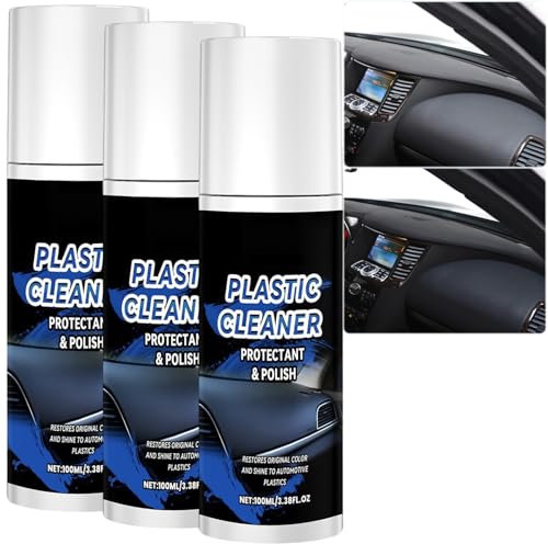 Fadefix Pro - Ristoratore in plastica nera per auto, vernice trasparente all-in-one e cera spray anidra, restaura modanature, gomma e pelle per interni ed esterni. Riparazione rapida (3PCS)