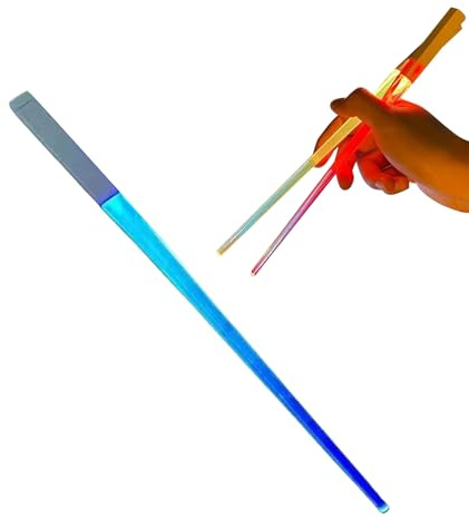 objbhuely Leuchtende Essstäbchen – wiederverwendbare, lustige Essstäbchen mit LED-Licht, 9 Farbwechsel, Party-Snacking-Werkzeug, Weihnachtsgeschirr für Zuhause, Restaurant, Einweihung, Camping,
